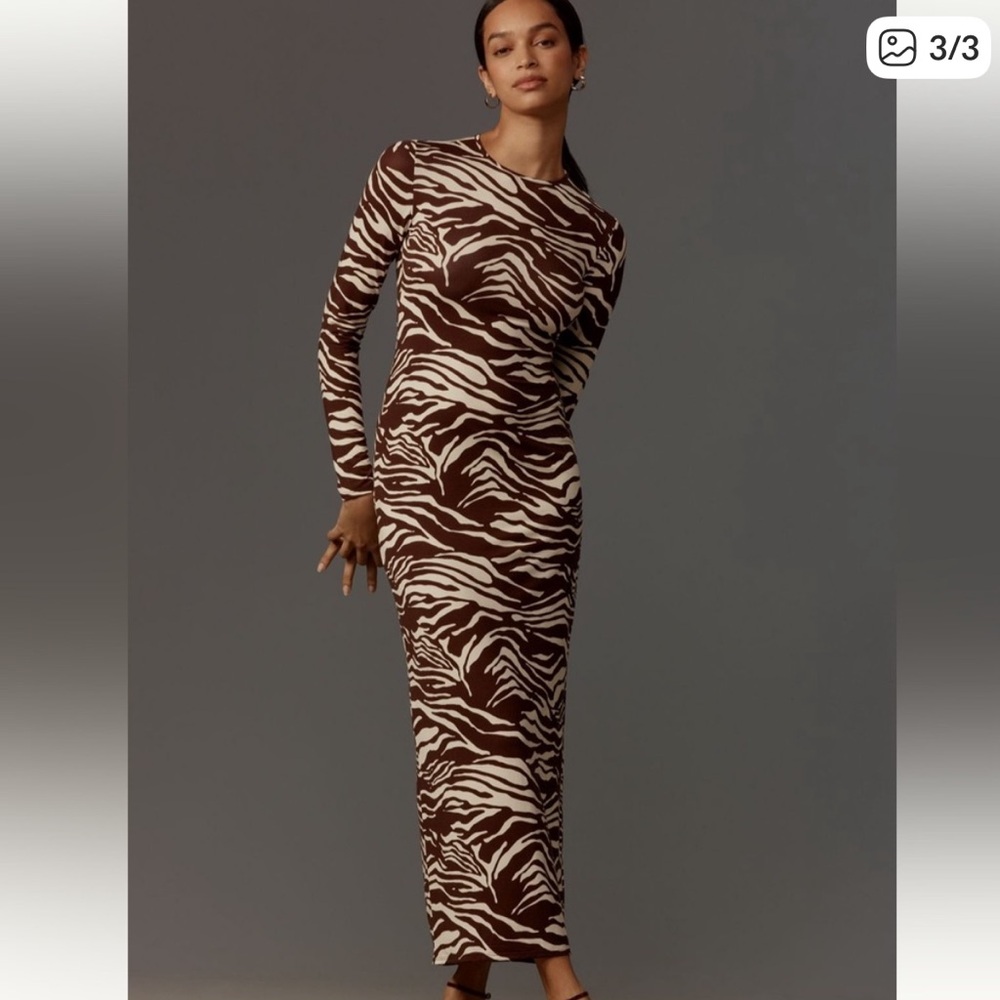 NWT Reformation Tommie Maxi Dress in Stampede Zebra Print Medium - Picture 3 of 3